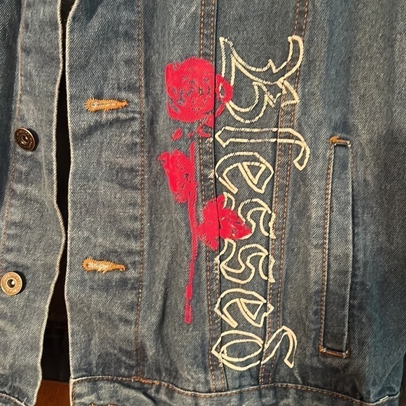 Brooklyn Cloth Blue Denim Jacket Embroidered Large - Picture 4 of 12